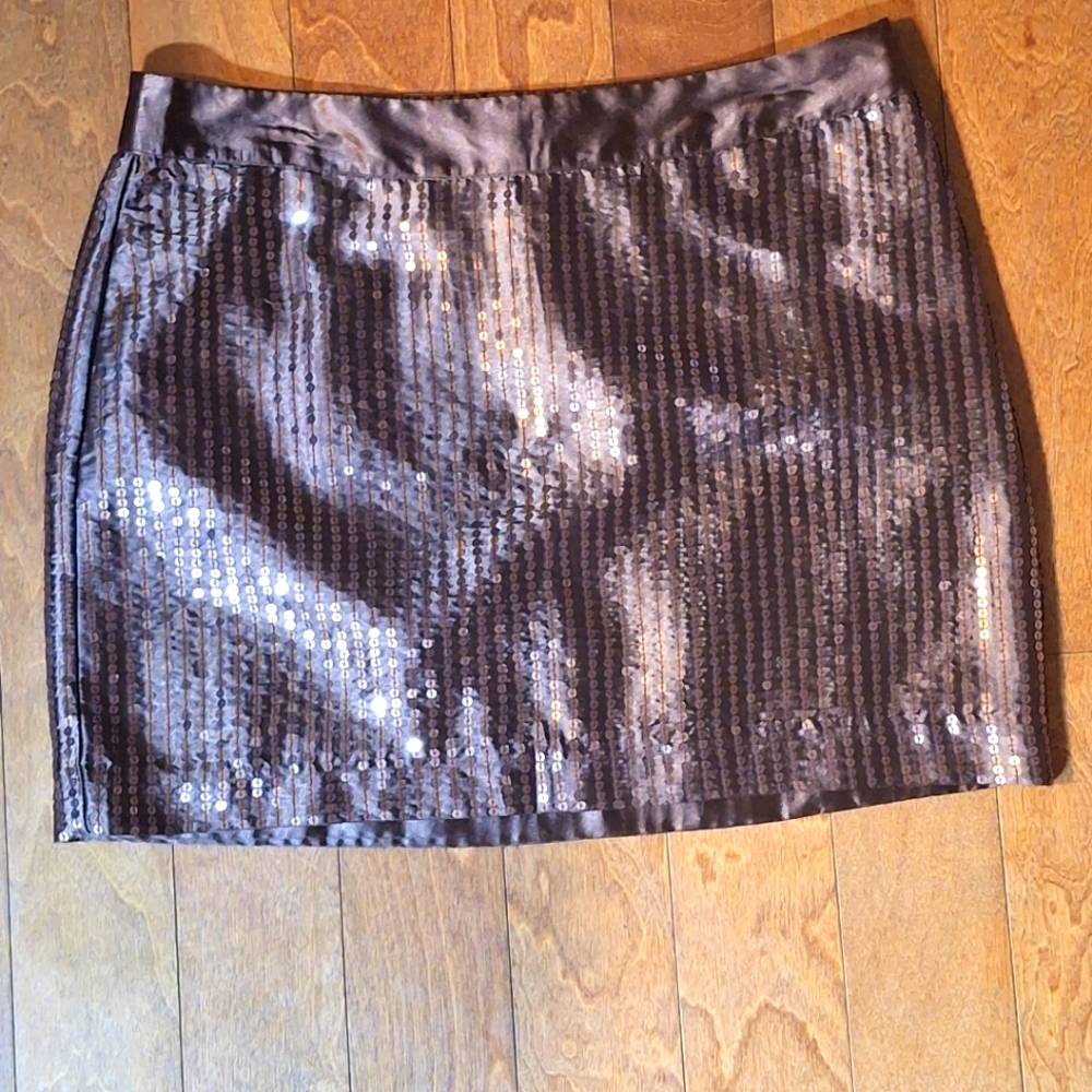 GAP Sequin Mini Skirt in Copper